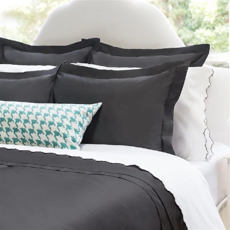 Tie - closure duvet covers for a rustic charm​ Peninsula Charcoal Grey Duvet Cover