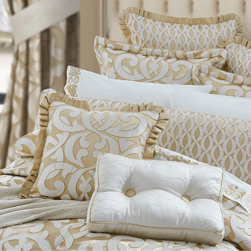 Anti - bacterial pillows for a hygienic sleep environment​ La Boheme Gold 20" Square Embellished Decorative Throw Pillow
