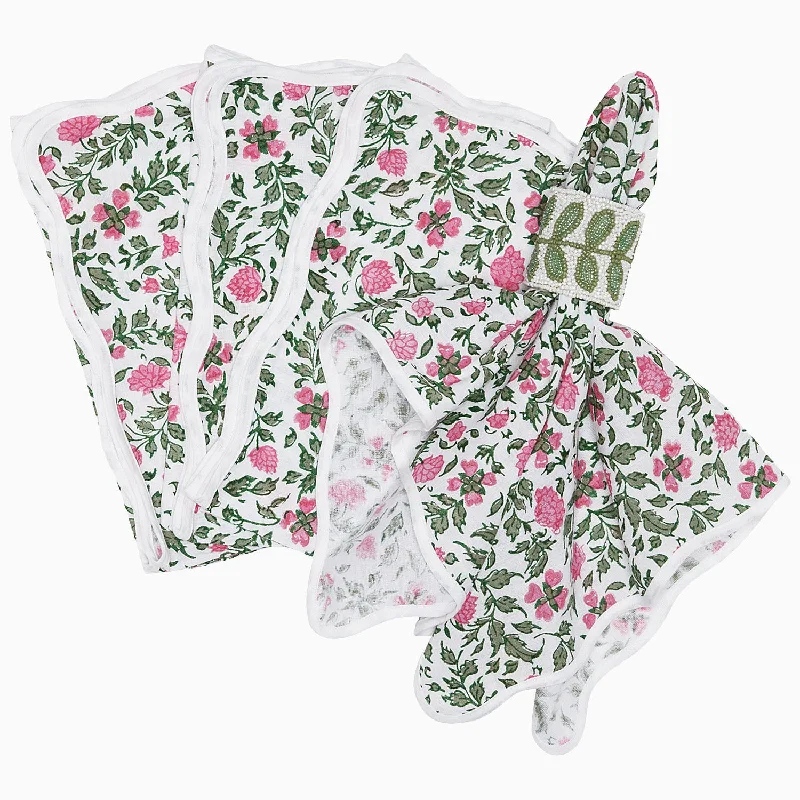 Ergonomic office chair pillows for long - hour sitting​ Ishita Azalea Napkins (Set of 4)