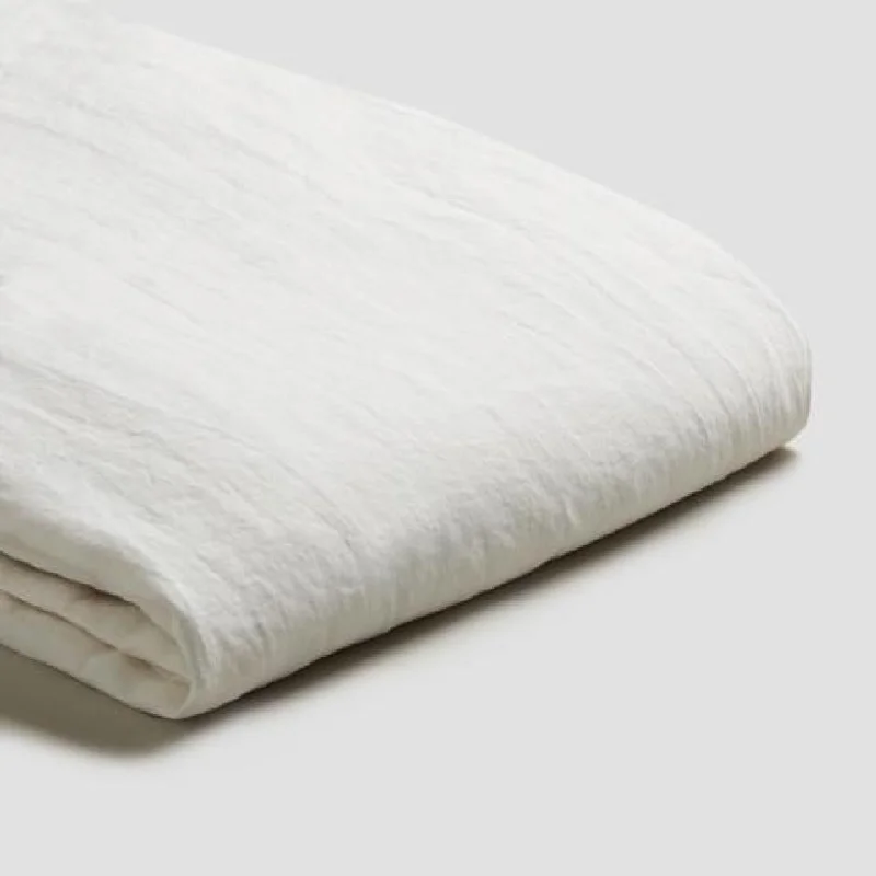 Comforters with a matte finish for a sophisticated look​ White 100% Linen Flat Sheet