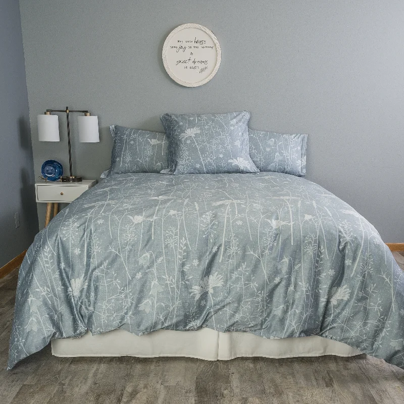 Duvet covers with detachable inserts for easy cleaning​ Modern Daisy 300 Thread Count Wrinkle Free Sateen Duvet Cover Set