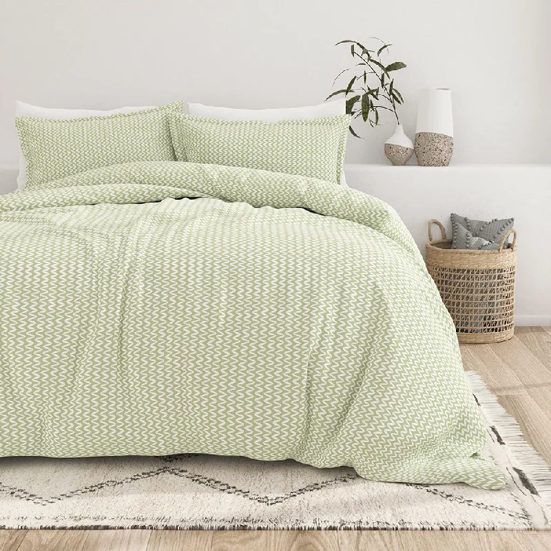 Zipper - closure duvet covers for easy on - and - off Puffed Chevron Pattern 3-Piece Duvet Cover Set Zipper - closure duvet covers for easy on - and - off Puffed Chevron Pattern 3-Piece Duvet Cover Set