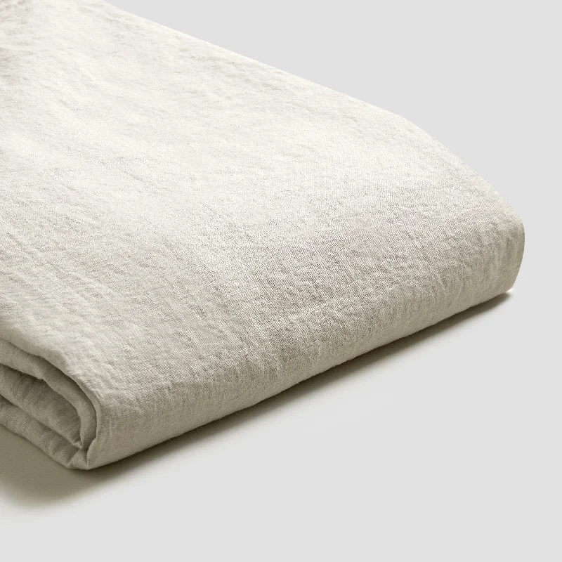 Comforters with a smooth surface for a sleek and modern look​ Oatmeal 100% Linen Flat Sheet