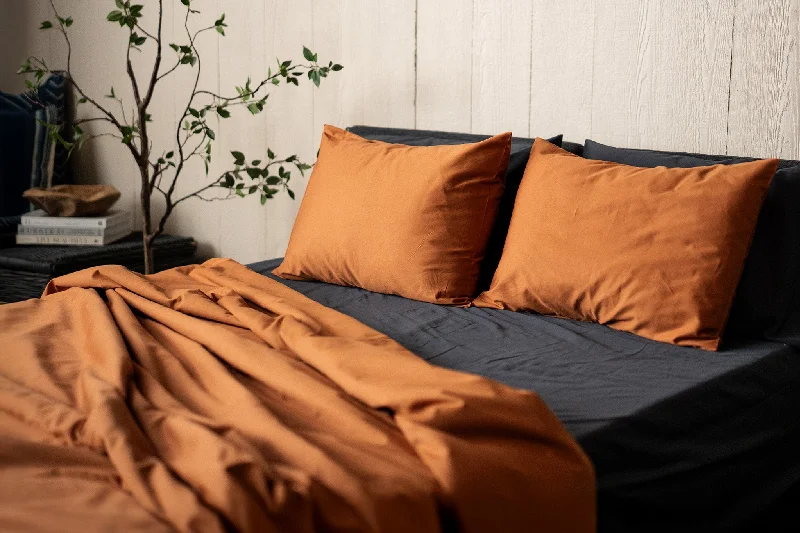 City - apartment comforters with a modern and urban look​ Sateen Organic Cotton Duvet Cover Set + Shams