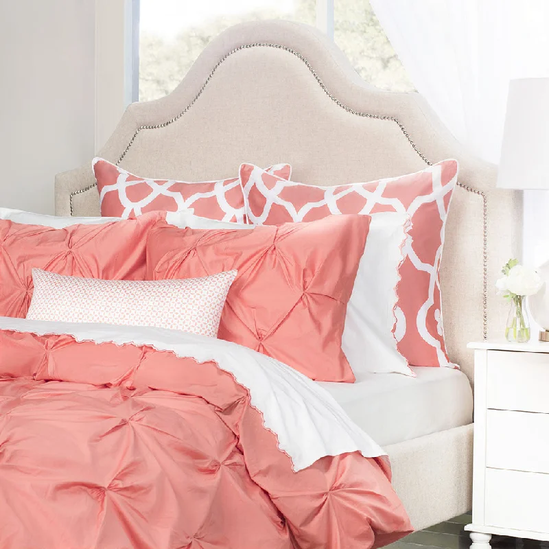 Duvet covers with a nautical - inspired design for a maritime look​ Coral Valencia Pintuck Duvet Cover