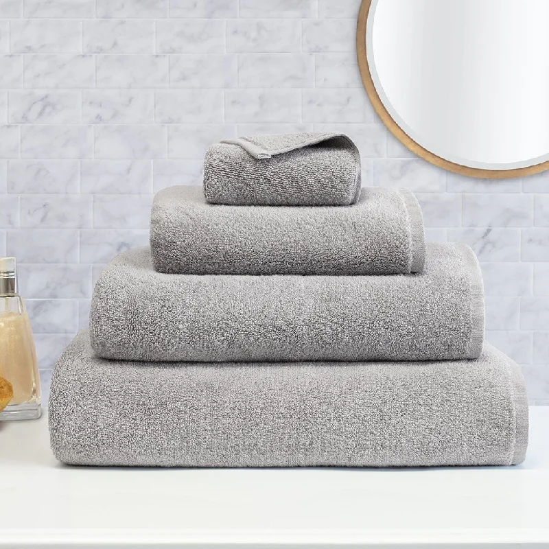 Embroidered sheets with intricate designs for elegance​ Plush Mist Grey Bath Sheet