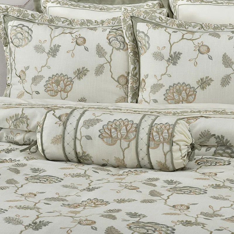 Decorative throw pillows with embroidery​ Fairview Neckroll Pillow
