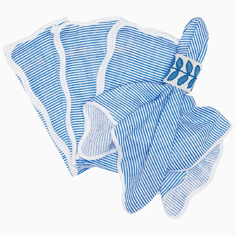 Hemp - filled pillows for natural and sustainable choice​ Nandi Azure Napkins (Set of 4)