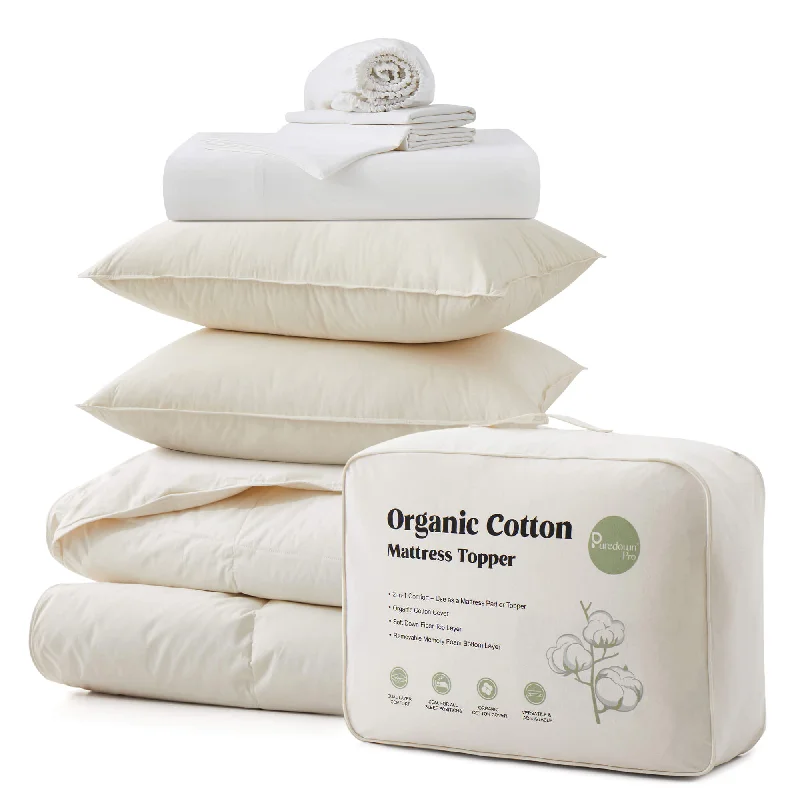 Comforters with a batik - print design for a hand - crafted and artisanal aesthetic​ Organic Cotton Summer Move-in Bundle