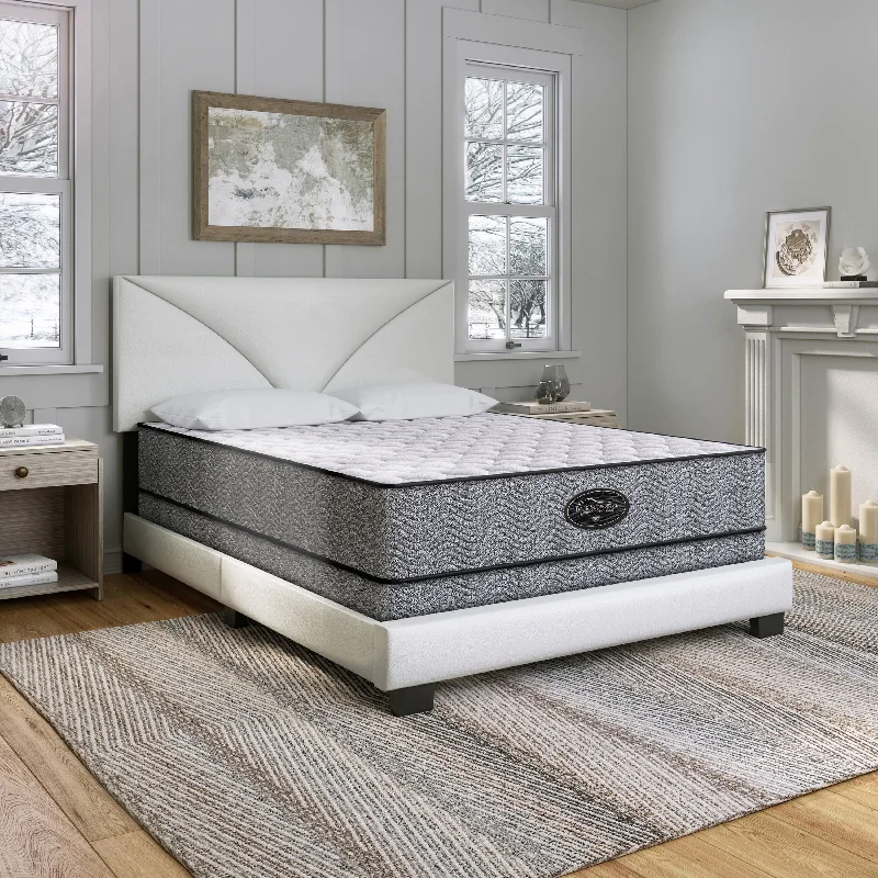 Comforters with a damask - print design for a luxurious and ornate feel​ Spring Air 10" Dublin Firm Hybrid Innerspring Mattress