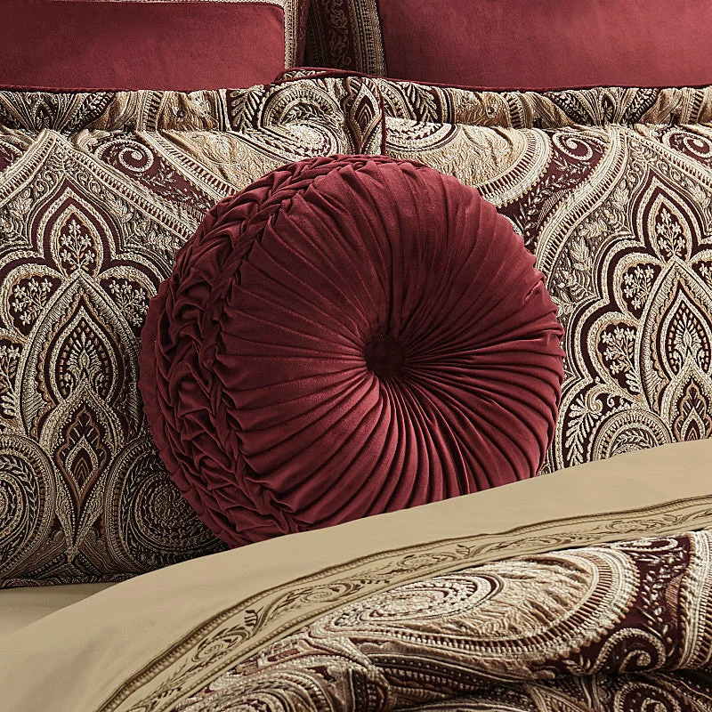 Memory foam couch pillows for lounging​ Calistoga Tufted Round Decorative Throw Pillow