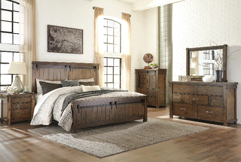 Comforters with a geometric - and - abstract design for a contemporary and artistic touch​ Lakeleigh Industrial Modern Panel 2 Piece Bedroom Set