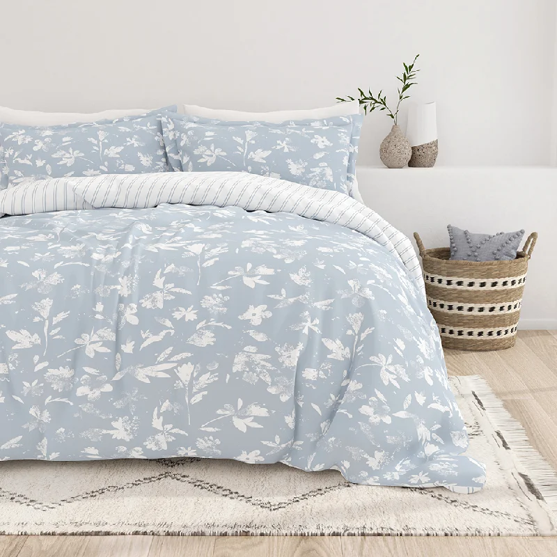 Waterproof duvet covers for protection against spills​ Country Home Pattern 3-Piece Reversible Duvet Cover Set