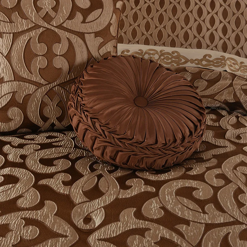 Memory foam hammock pillows for relaxed swinging​ La Boheme Copper Tufted Round Decorative Throw Pillow