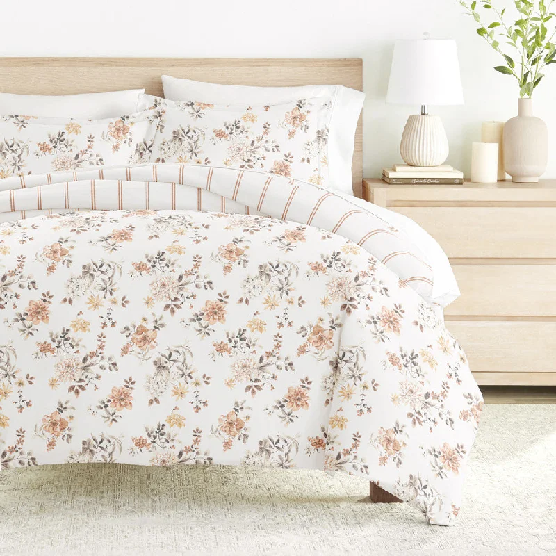 Mountain cabin duvet covers with nature - themed patterns​ Sunset Garden Pattern 3-Piece Reversible Duvet Cover Set