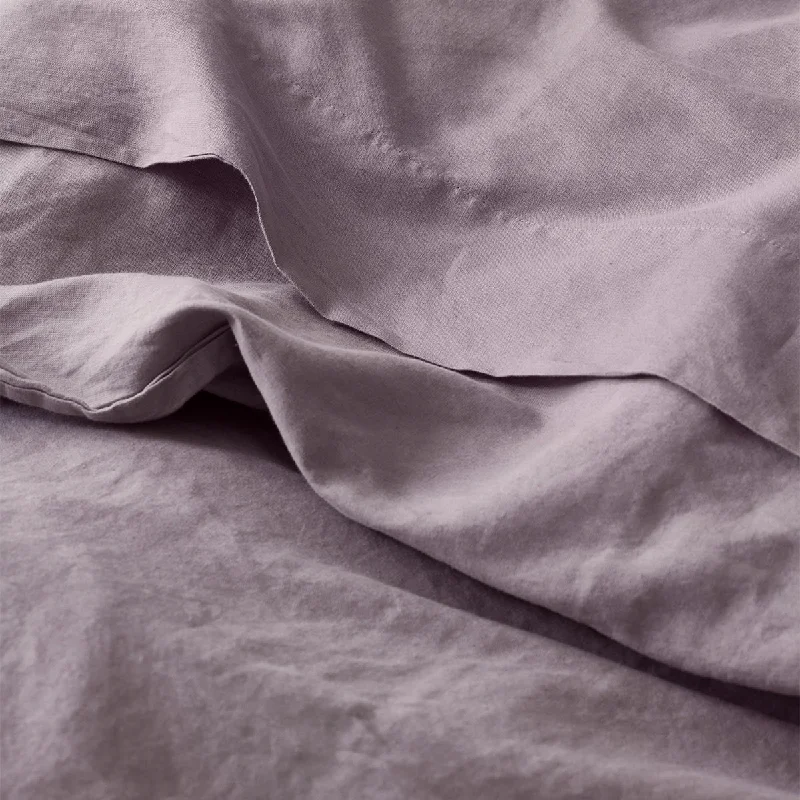 Comforters with moisture - wicking technology for sweaty sleepers​ Elderberry Linen Blend Flat Sheet