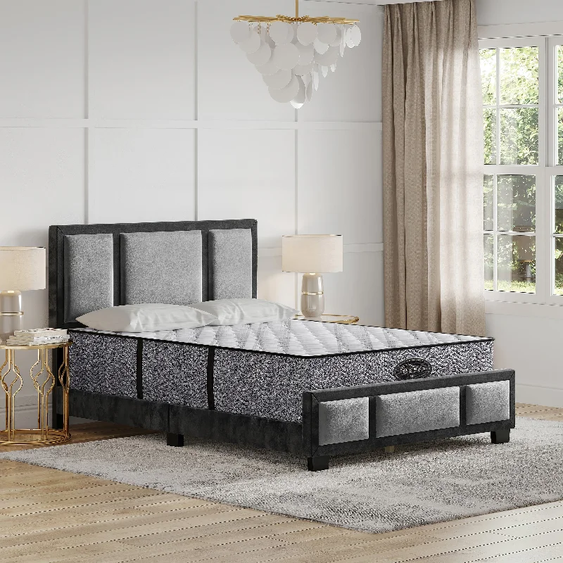 Comforters with a herringbone - pattern design for a classic and textured look​ Spring Air 12" Edmonton Firm Hybrid Innerspring Mattress