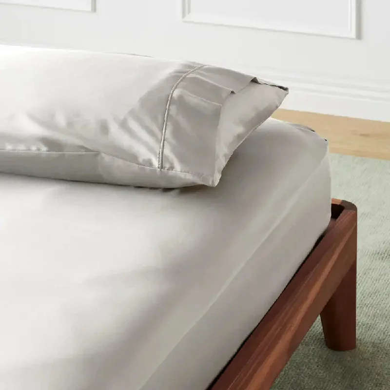 Sheets with a minimalist design for a simple and uncluttered aesthetic​ CleanBamboo® Signature Sateen Fitted Sheet
