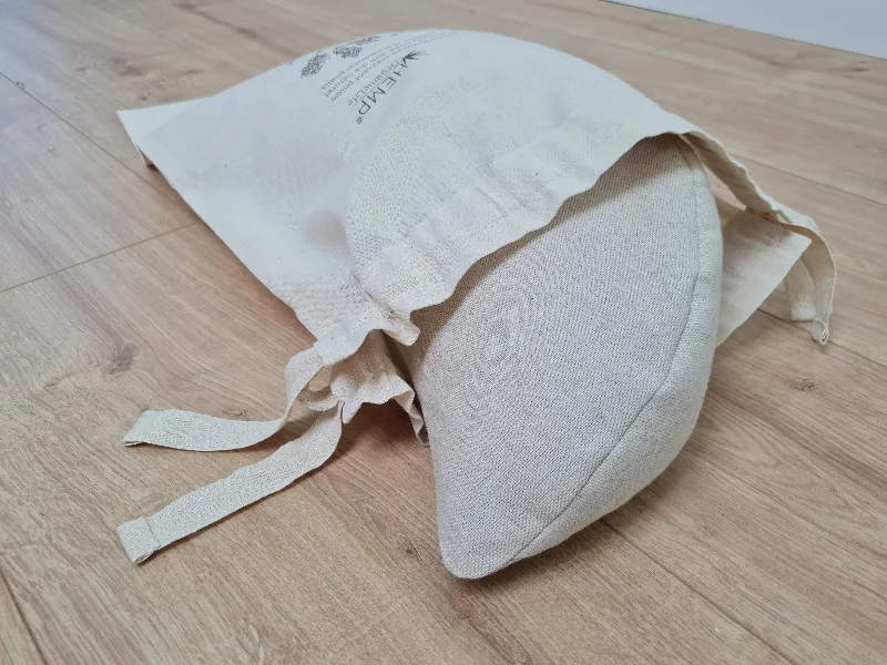 Memory foam yoga blocks as alternative pillows​ linen meditation Cresсent cushion filled with buckwheat hulls