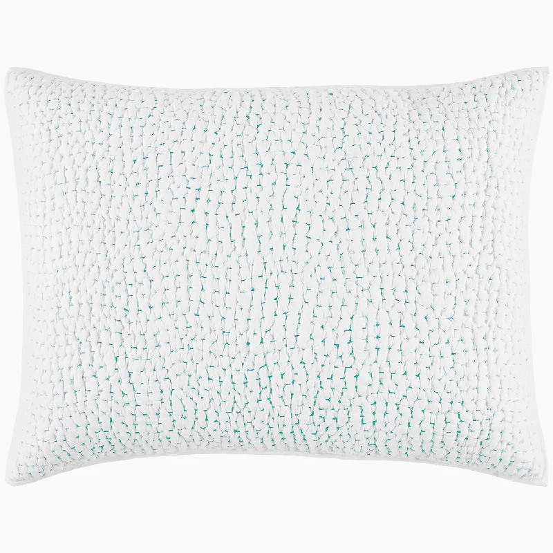 Organic wool pillows for natural insulation​ Organic Hand Stitched Seaglass Sham