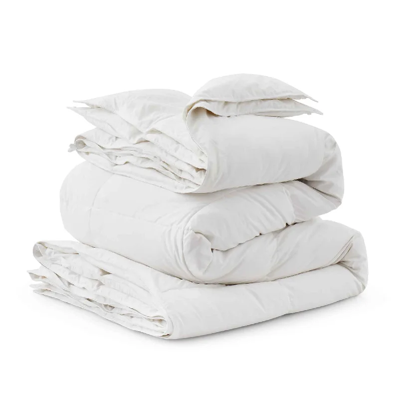 Twin - size comforters designed for single beds​ 3-in-1 All Seasons Goose Down Feather Fiber Comforter