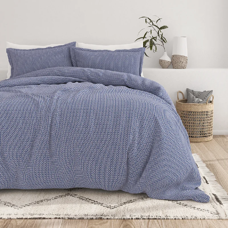 Duvet covers with detachable inserts for easy cleaning Blue Diamond Pattern 3-Piece Duvet Cover Set Duvet covers with detachable inserts for easy cleaning Blue Diamond Pattern 3-Piece Duvet Cover Set