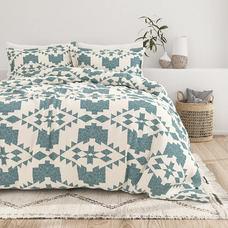 Hand - washable duvet covers for delicate materials​ Adobe Diamond Pattern 3-Piece Duvet Cover Set