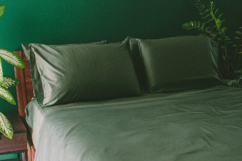 Geometric - printed comforters to add a modern touch to the bedroom​ Sateen Organic Cotton Sheet Set + Pillowcases