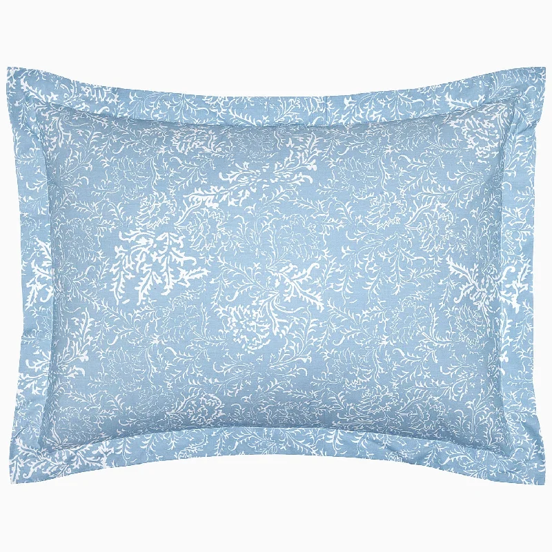 Microbead pillows for a unique tactile experience​ Avni Light Indigo Organic Sham