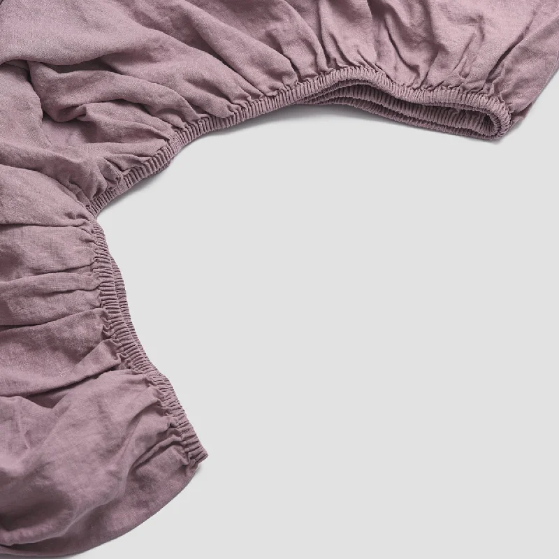 Patchwork comforters for a unique and handmade charm​ Elderberry 100% Linen Fitted Sheet