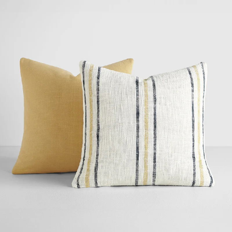 Memory foam meditation pillows with non - slip bottoms​ 2-Pack Yarn-Dyed Framed Stripe / Solid Décor Throw Pillows