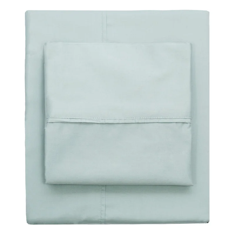 Sheets with a holographic - effect design for a futuristic and eye - catching appeal​ The Porcelain Green 400 Thread Count Sheets