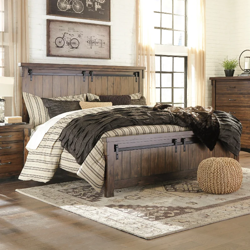 Comforters with a mid - century modern design for a retro and stylish charm​ Lakeleigh Industrial Modern Panel Bed