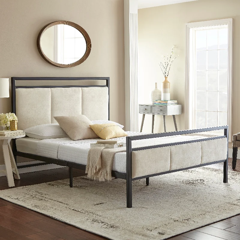 Comforters with a pixelated - print design for a modern and digital look​ Isadora Metal Platform Bed
