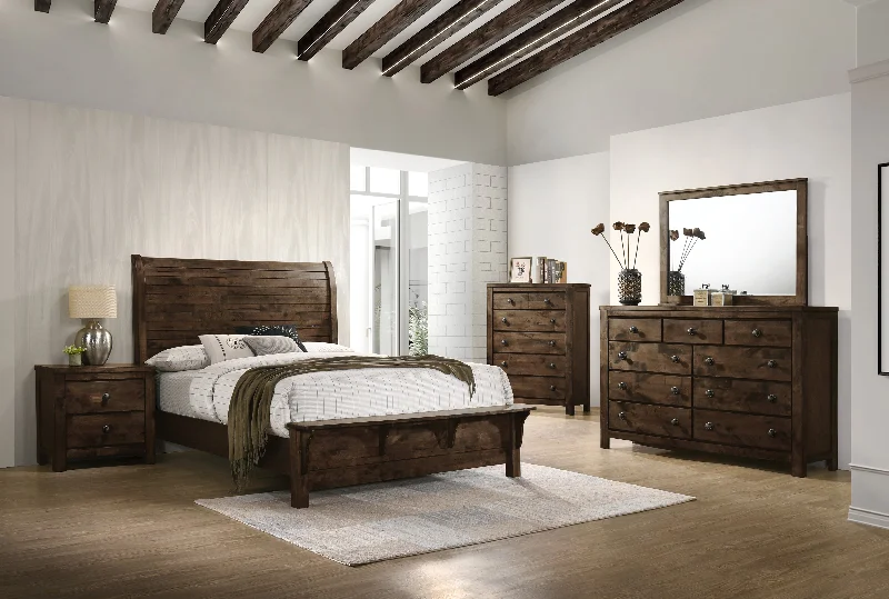 Comforters with a tartan - check design for a traditional Scottish charm​ Blue Ridge Rustic Sleigh 6 Piece Bedroom Set