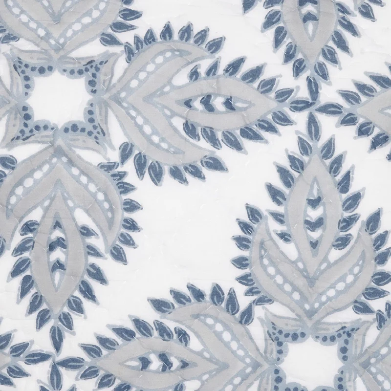 Decorative throw pillows with embroidery​ Dasati Lapis Quilt Swatch