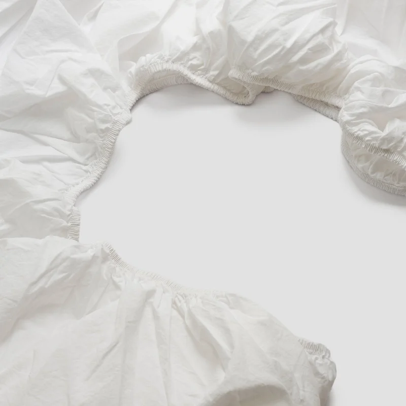 Camping comforters that are lightweight and compact for outdoor use​ White Washed Cotton Percale Fitted Sheet