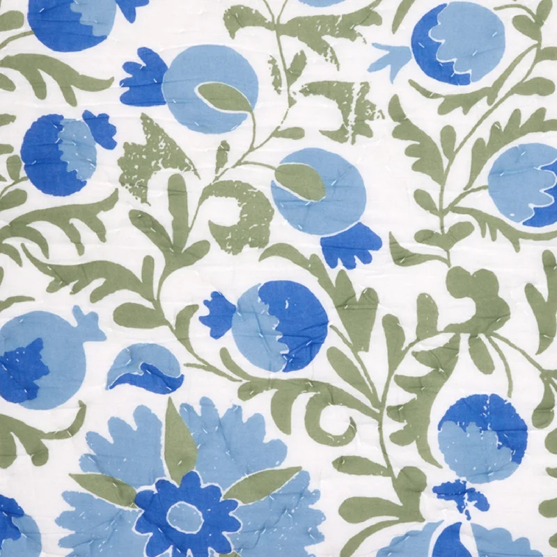 Memory foam yoga blocks as alternative pillows​ Aadav Sage Quilt Swatch