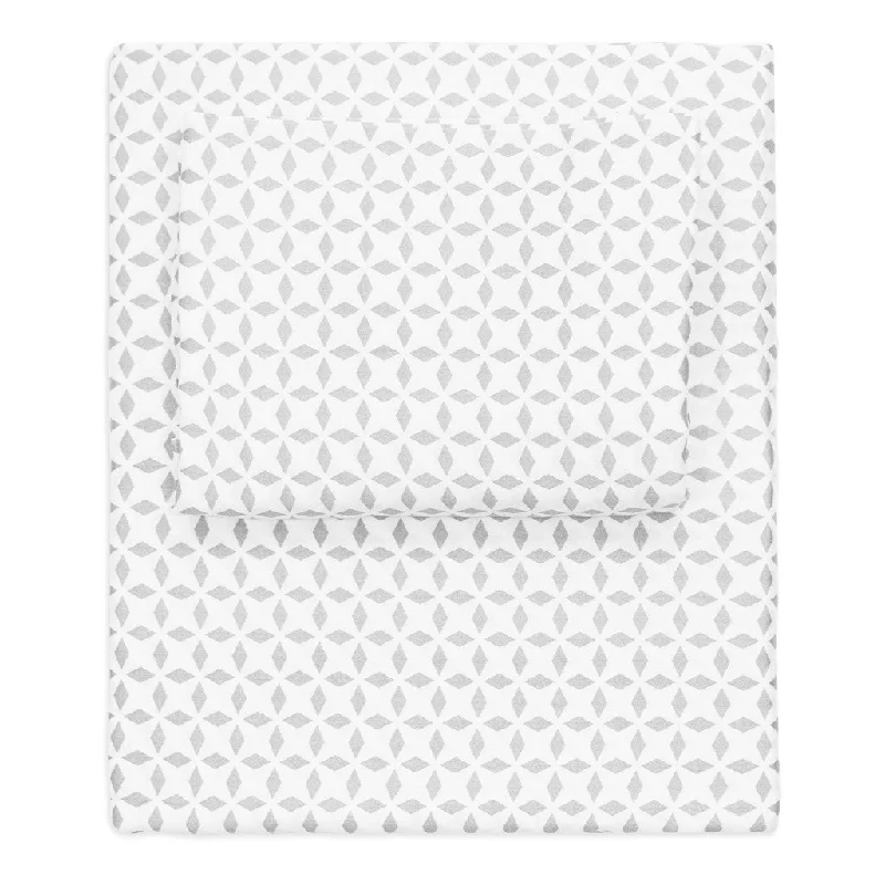 Waterproof sheets to protect against spills and moisture​ Grey Morning Glory Sheet Set  (Fitted, Flat, & Pillow Cases)