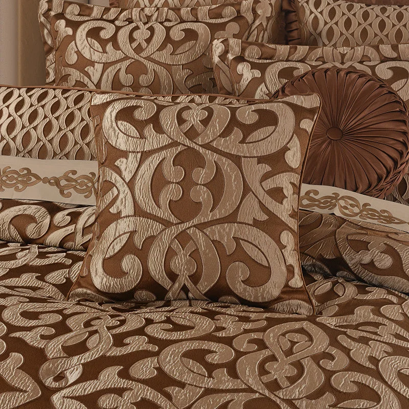 Memory foam body pillows with cooling gel inserts​ La Boheme Copper 20" Square Decorative Throw Pillow