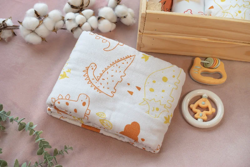 Sheets with a soft - touch finish for a luxurious feel​ Organic Cotton Interlock Crib Sheet - Dinos - Animal Collection