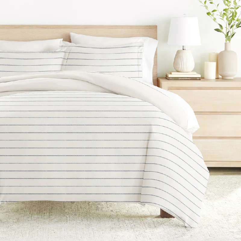  Harbor Stripe Reversible Pattern 3-Piece Duvet Cover Set