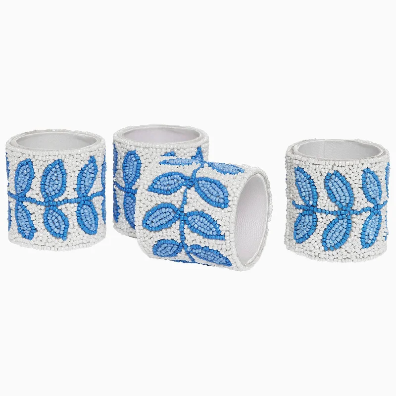 Memory foam headrest pillows for cars​ Aadi Azure Beaded Napkin Rings (Set of 4)