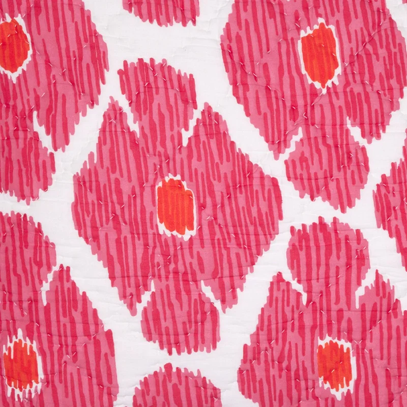 Therapeutic pillows for TMJ relief​ Poppy Azalea Quilt Swatch