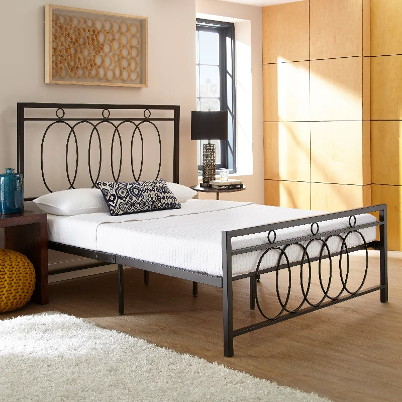 Comforters with a holographic - effect design for a futuristic and eye - catching appeal​ Norfolk Metal Platform Bed