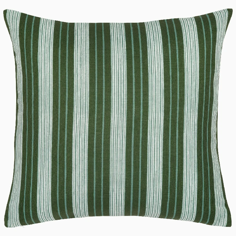 Organic wool pillows for natural insulation​ Vintage Stripe Moss Outdoor Decorative Pillow
