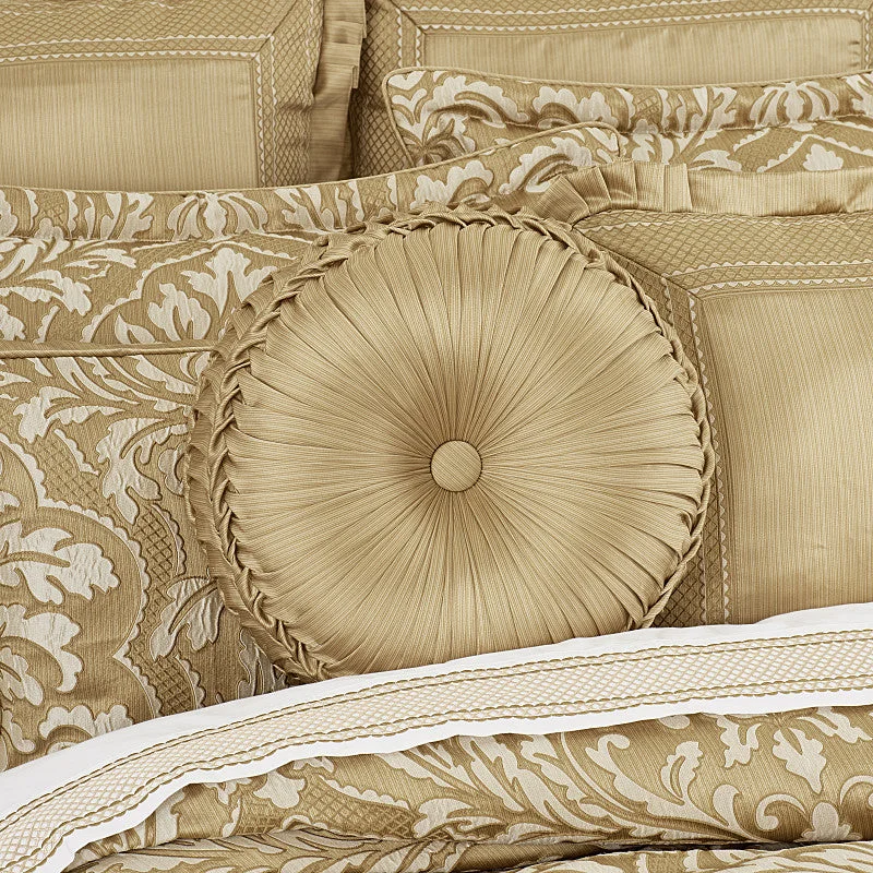 Adjustable lumbar support pillows for office desks​ Aurelia Tufted Round Decorative Throw Pillow