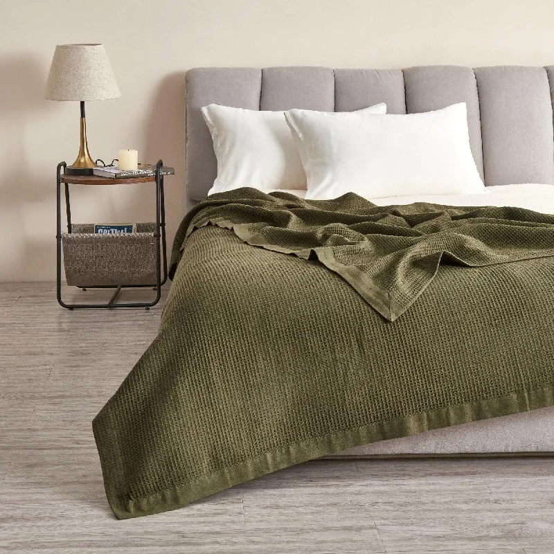 Synthetic fiber blend blankets for a budget - friendly choice100% Cotton Small Waffle Weave Blanket - Hazel Collection