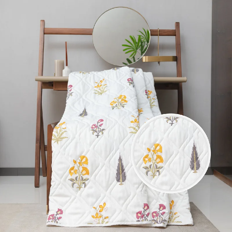 Acrylic blankets for a soft and affordable alternative3 Layered Cotton AC Blankets, Quilts & Dohar for Single / Double Bed - High Garden Yellow Acrylic blankets for a soft and affordable alternative3 Layered Cotton AC Blankets, Quilts & Dohar for Single / Double Bed - High Garden Yellow