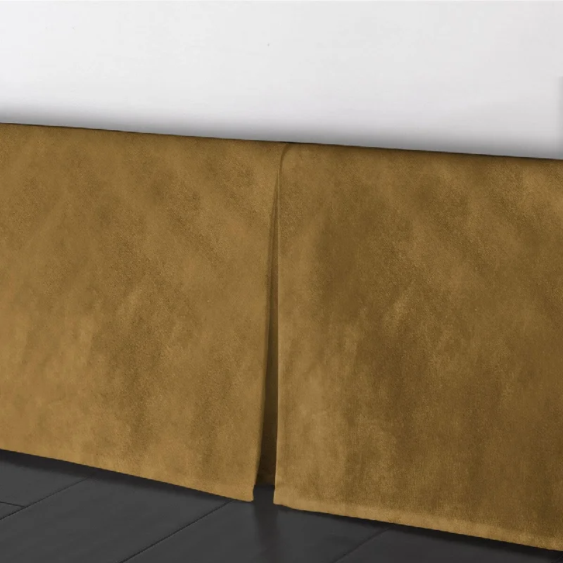6ix Tailors Cascade Velvet Curry Bed Skirt 18" drop